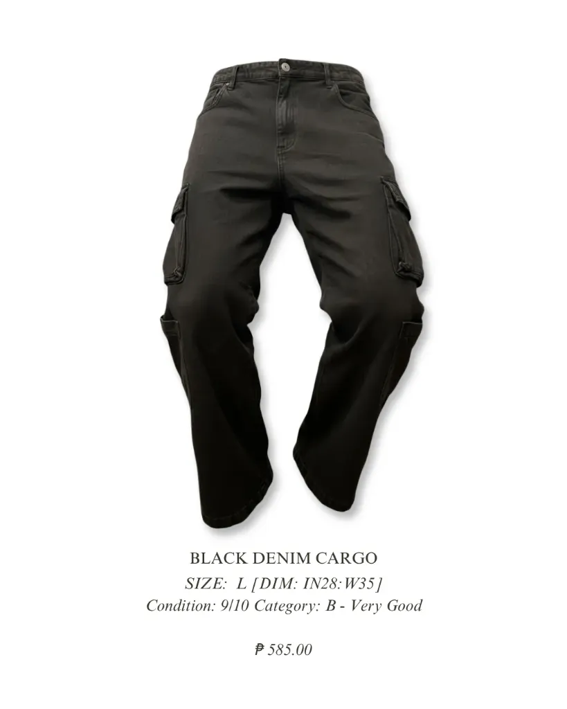 Black denim cargo
