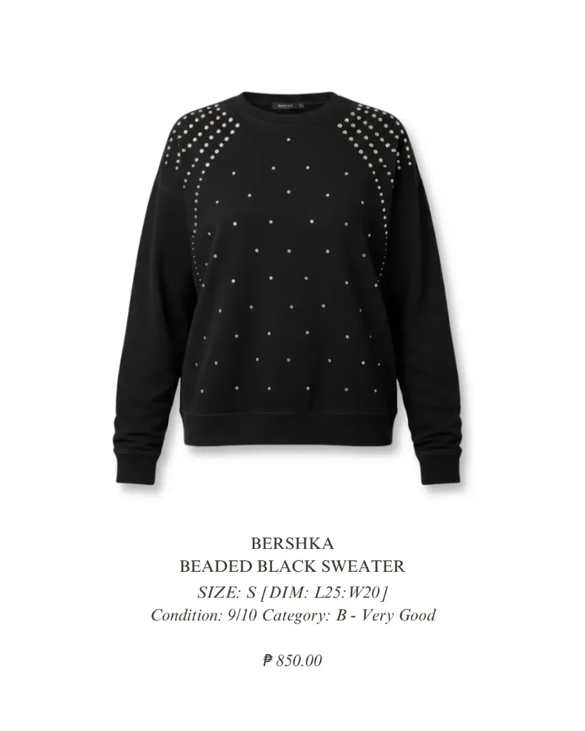 BERSHKA - Beaded Black Sweater
