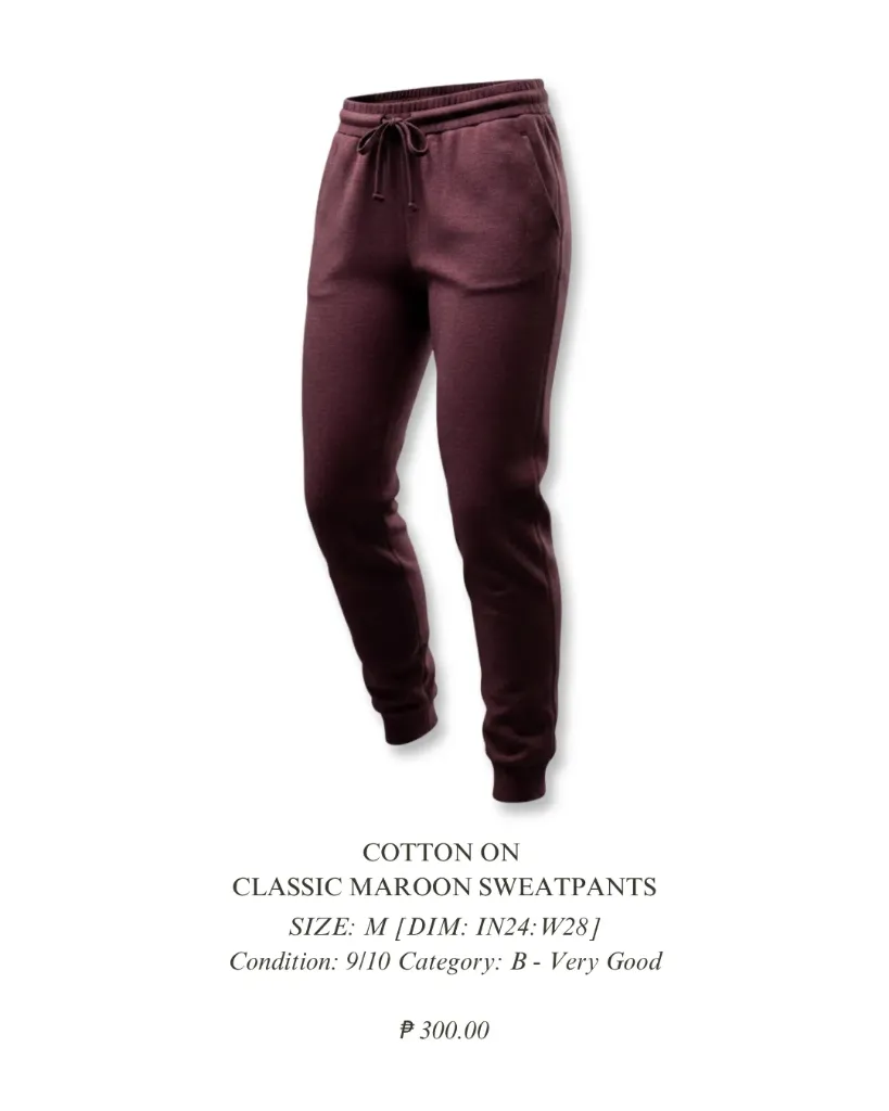 Cotton On - Classic Maroon Sweatpants