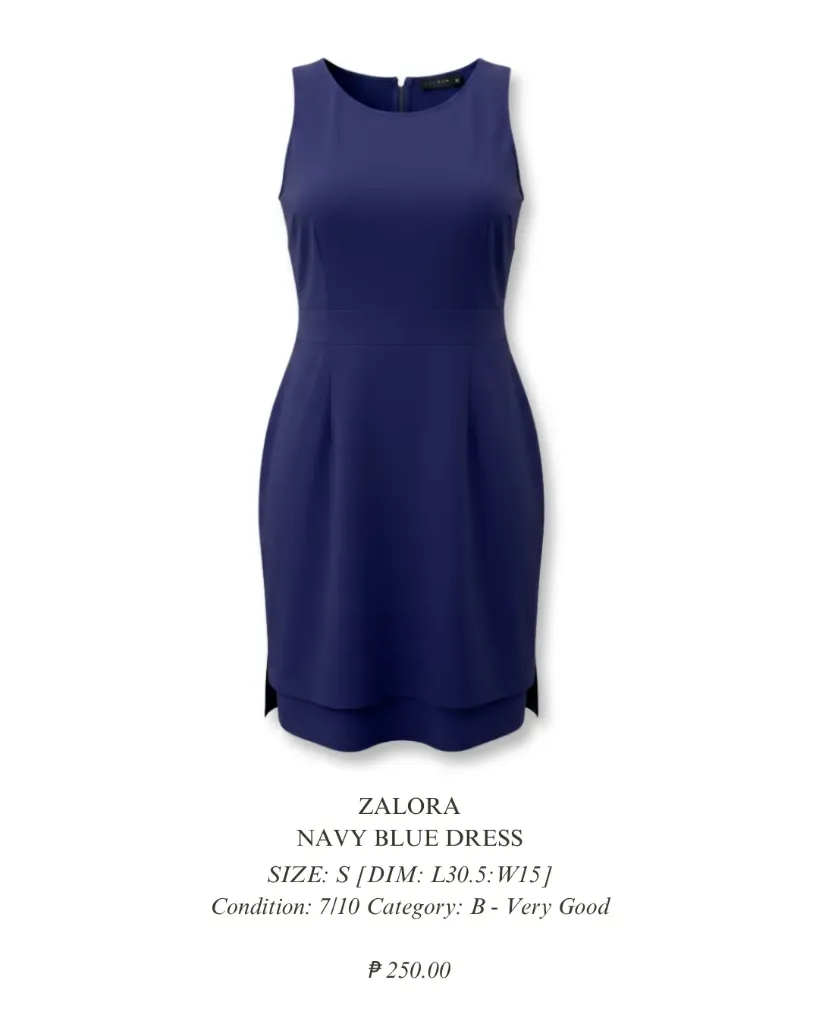 Zalora - Navy Blue Dress
