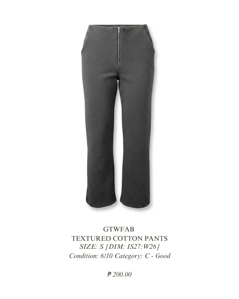 GTWFAB Textured cotton Pants