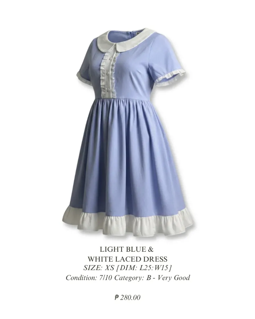 Blue white laced dress