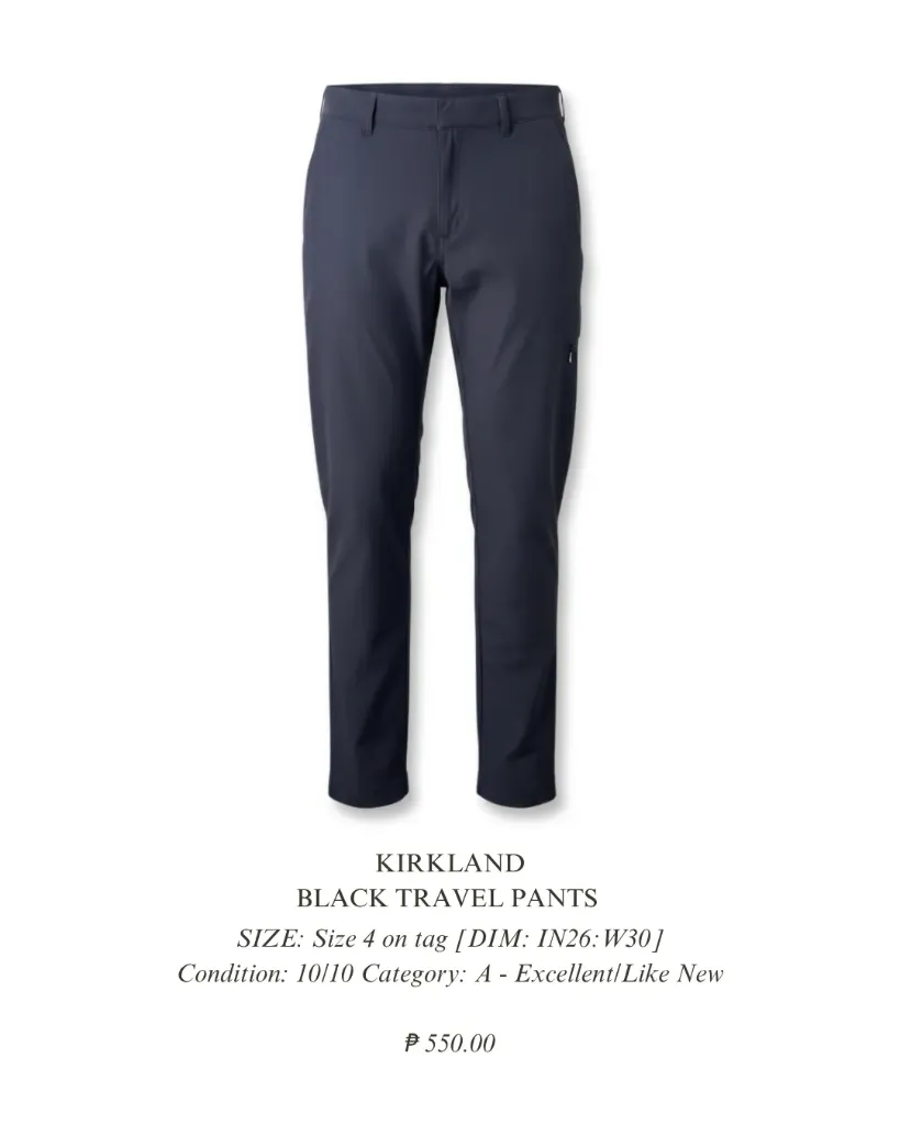 Black Travel Pants by Kirkland