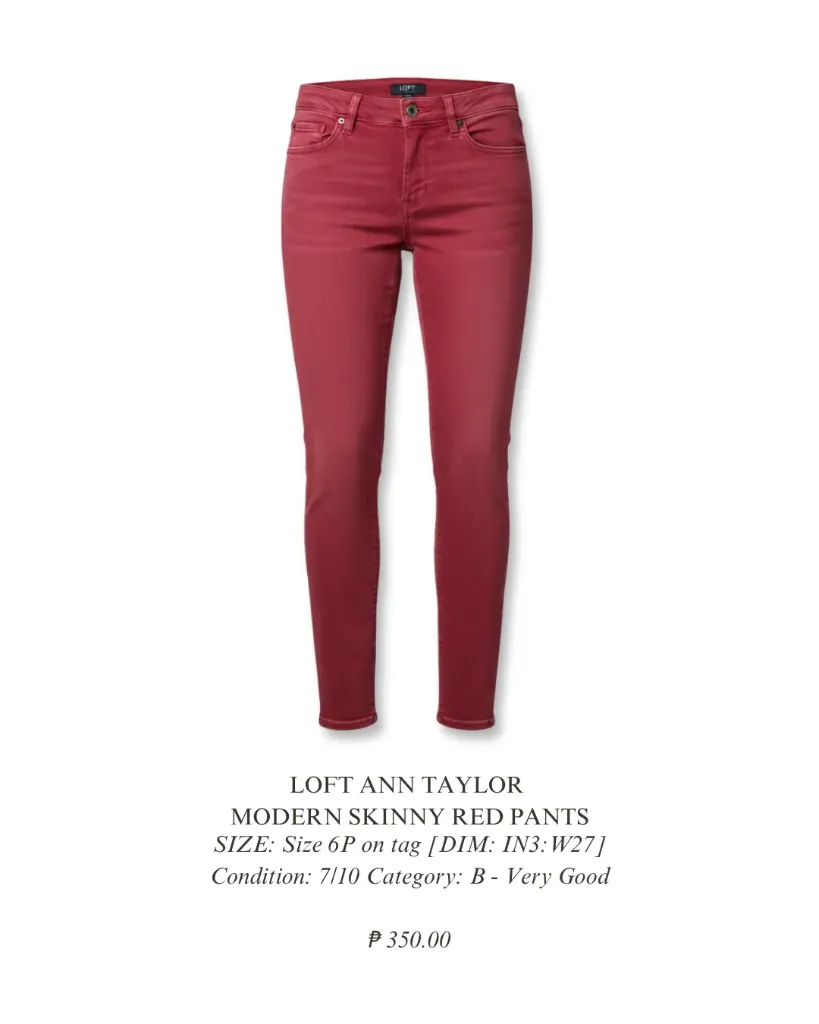 Loft Ann Taylor Modern Skinny Red Pants