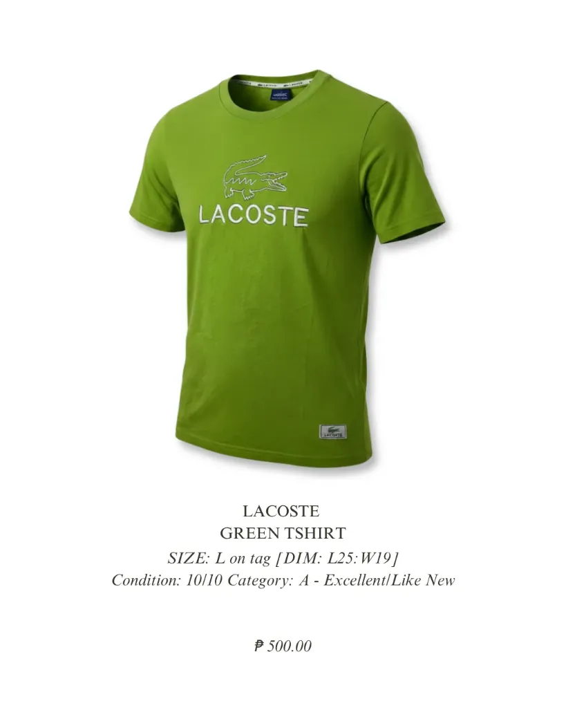 Lacoste Green Tshirt