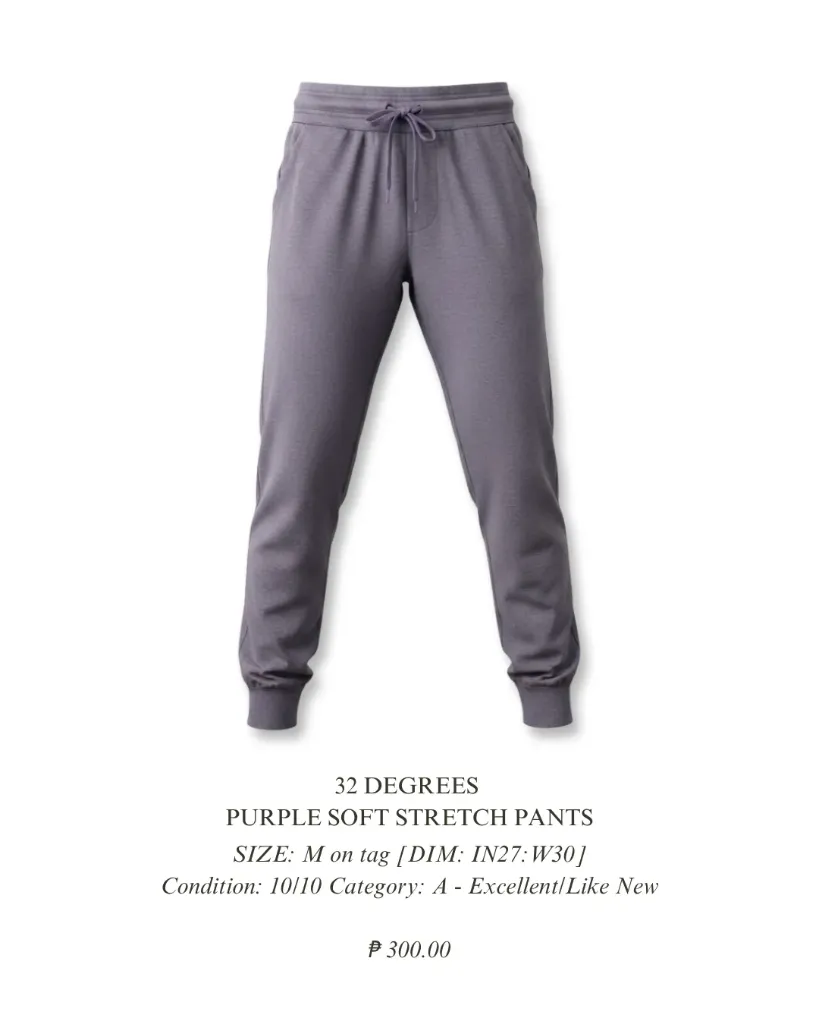 32 Degrees Purple Soft Stretch Pants
