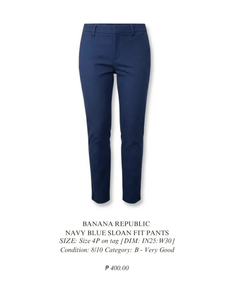Banana Republic Navy Blue Sloan Fit Pants