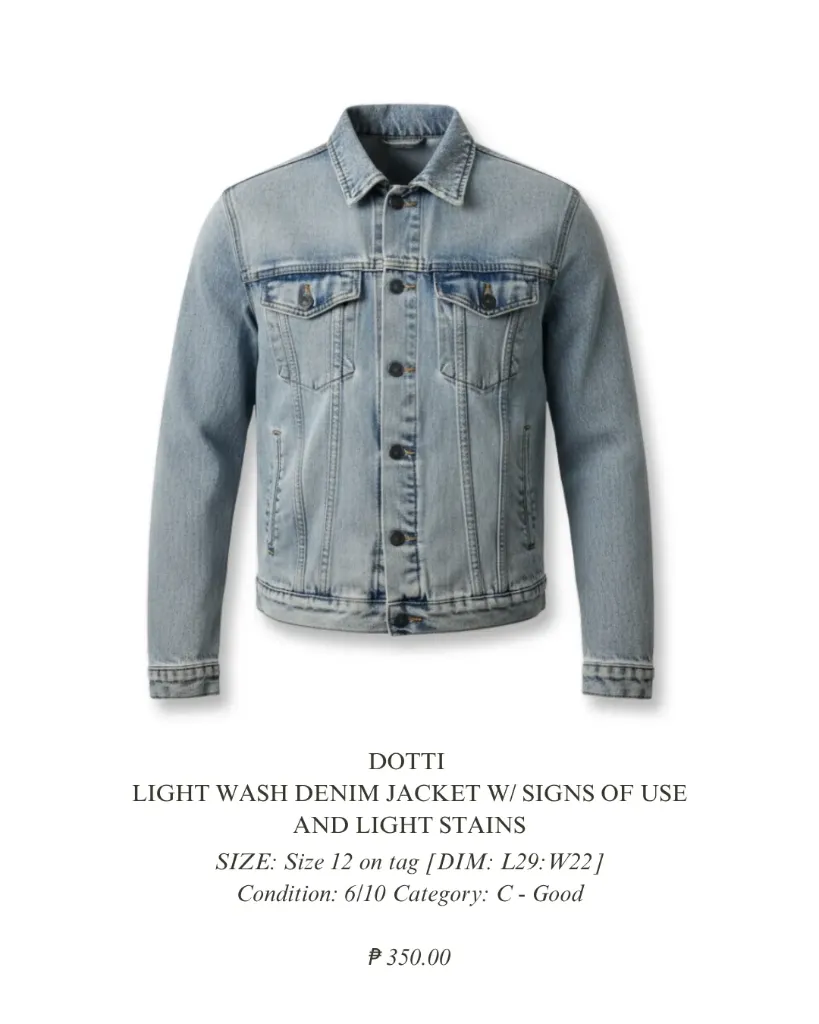 Dotti - Light wash Denim Jacket w/ signs of use and light stains