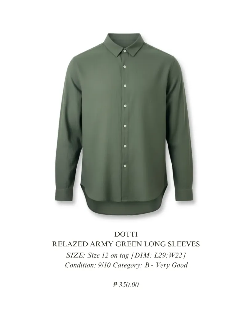 Dotti- Relazed Army green long sleeves