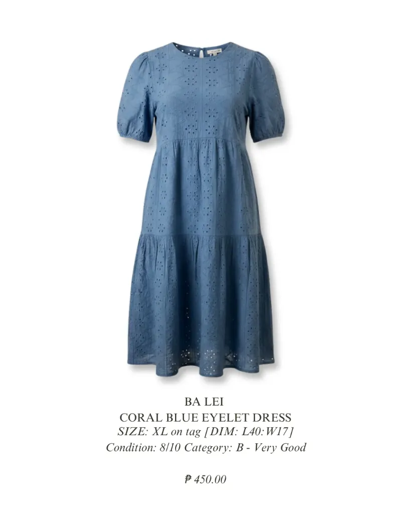 Ba Lei Coral Blue Eyelet Dress