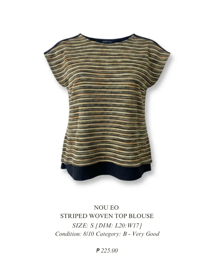 NOU EO Striped Woven Top Blouse